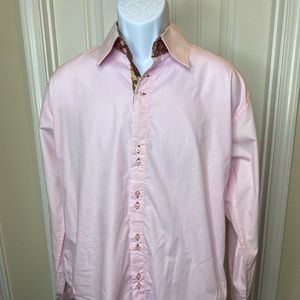 Men’s Red Sun Long Sleeve Button Down Shirt Pink Men’s Size 1X EUC